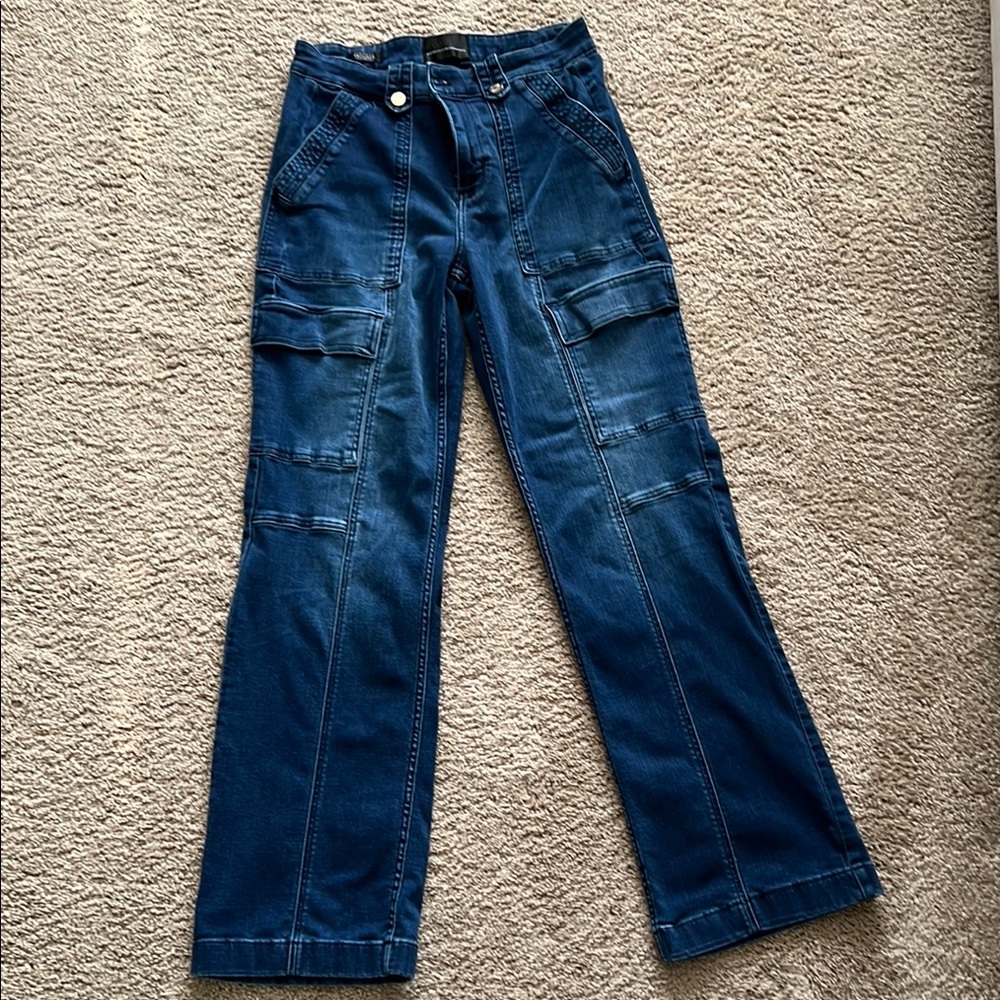 White House Black Market Blue Cargo Jeans